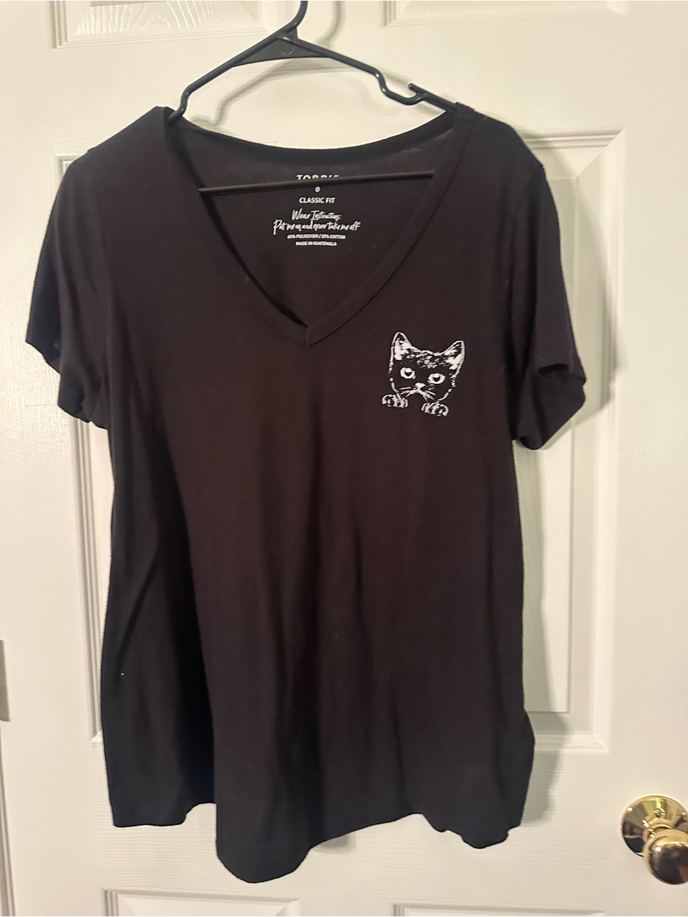 Torrid Black Cat Pocket V-Neck T-Shirt